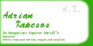 adrian kapcsos business card